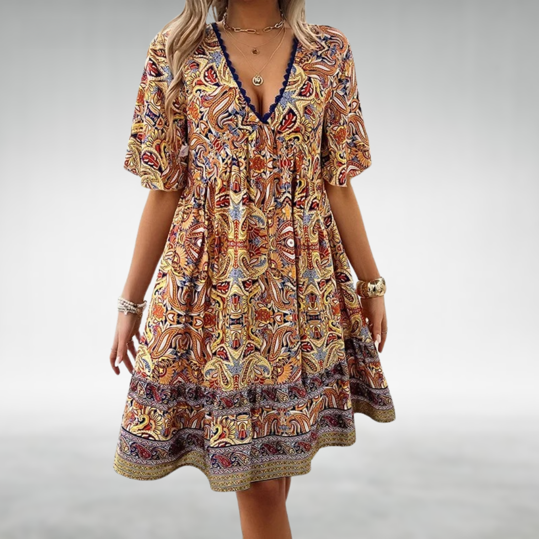 Aurelisse | Sukienka boho z dekoltem V