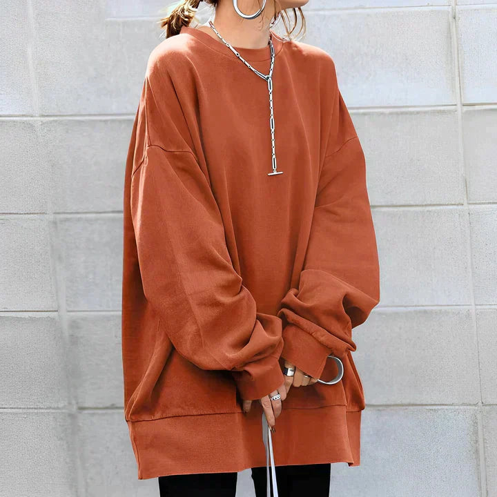 Oversize Bluza Damska Minimalistyczna na Co Dzień