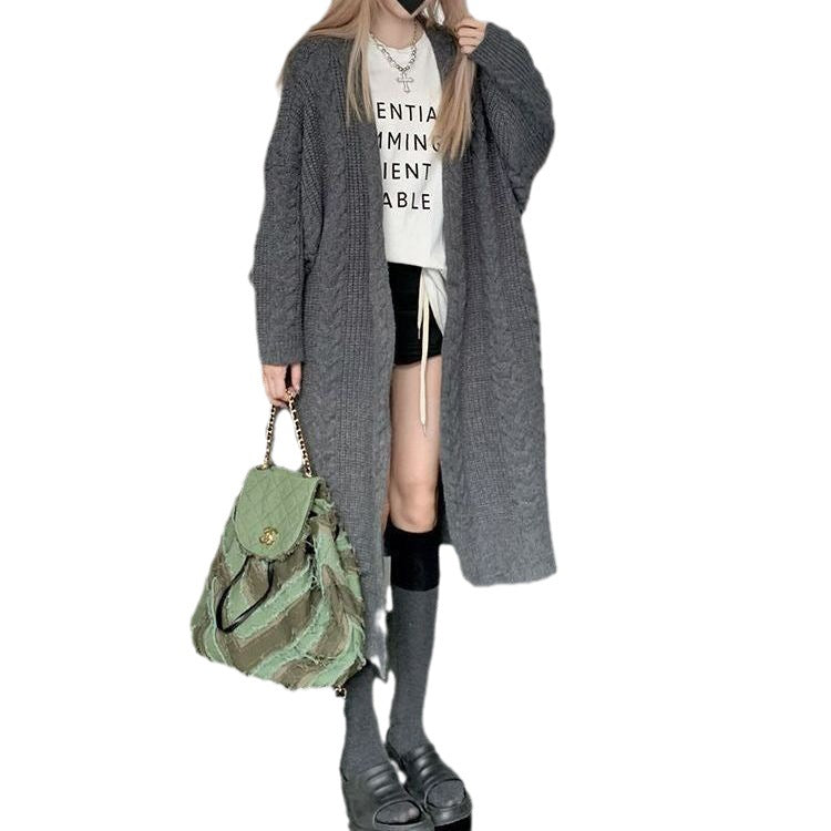 Długi kardigan oversize ciepły miękki sweter casual styl