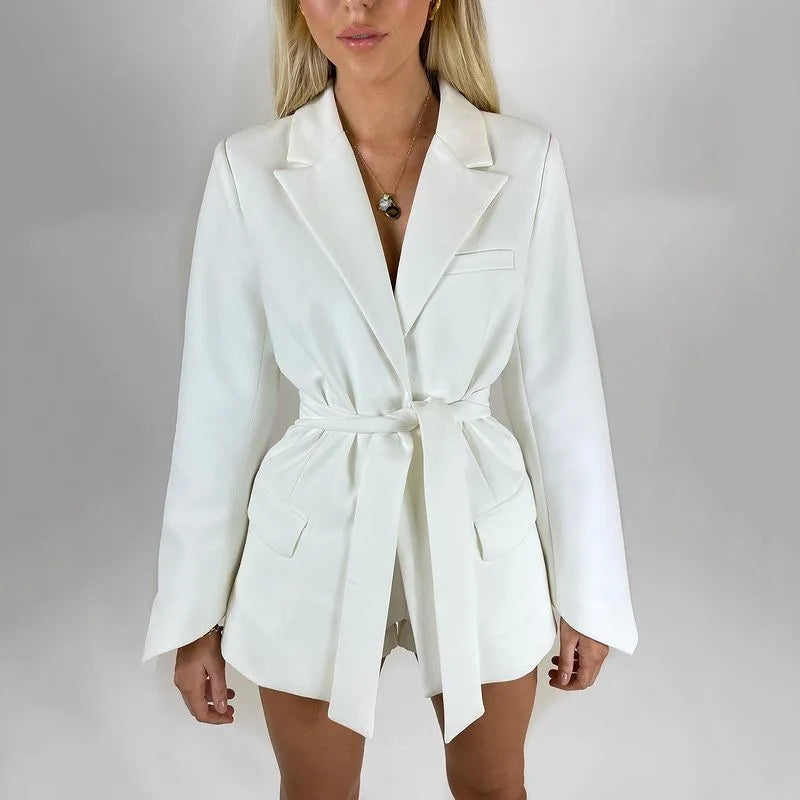 Damska Marynarka Oversize z Paskiem – Elegancki Blezer