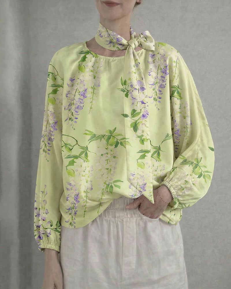 Elegancka Bluzka Damska z Kokardą Luźna Lekka Stylowa