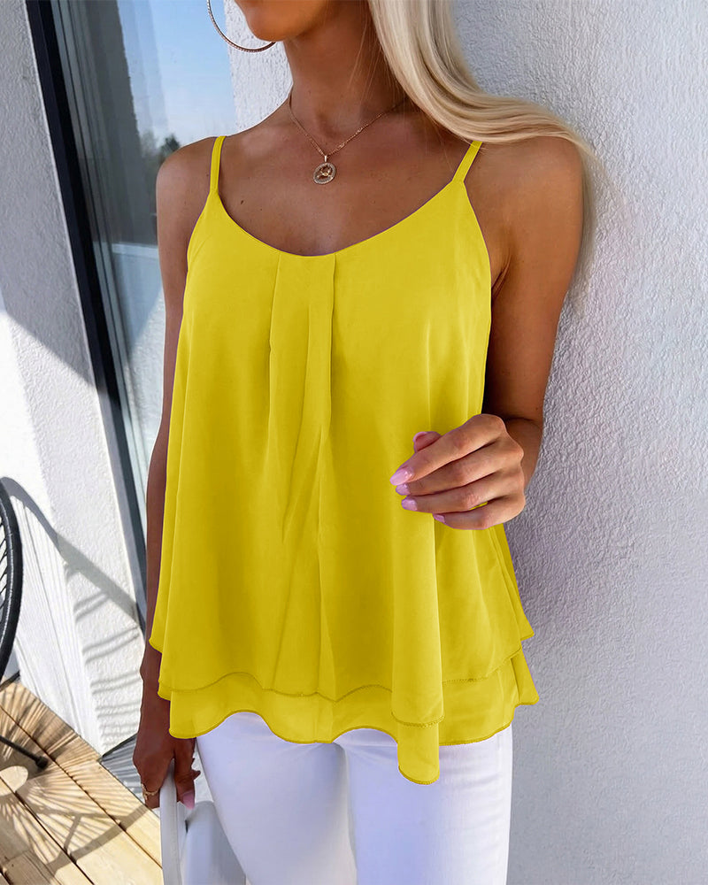 Top Damski Zwiewny Na Ramiączkach Luźny Letni Stylowy