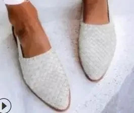Eleganckie baleriny plecione lekkie wygodne buty slip on