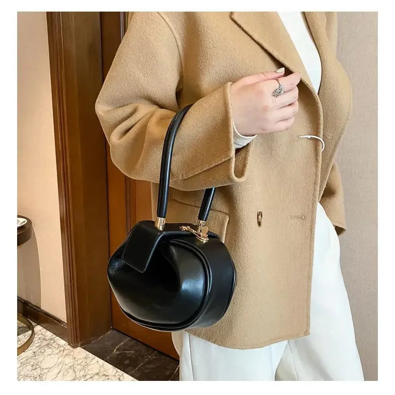 Elegancka torebka kuferek mini stylowa okrągła torba