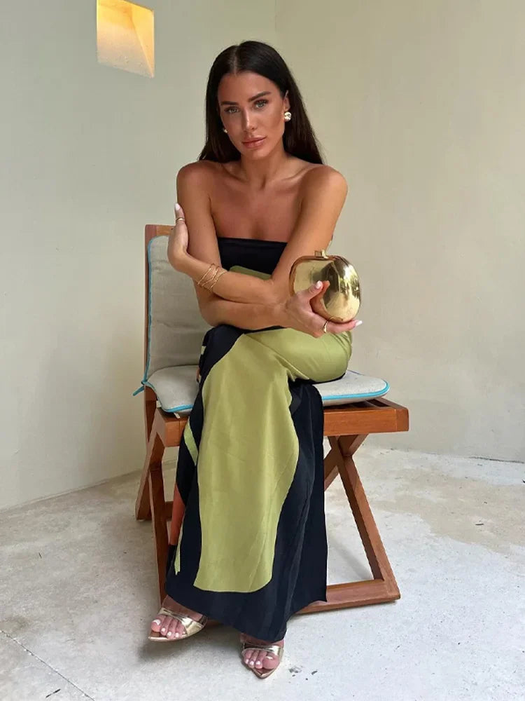 Sukienka Maxi Bandeau z Printem