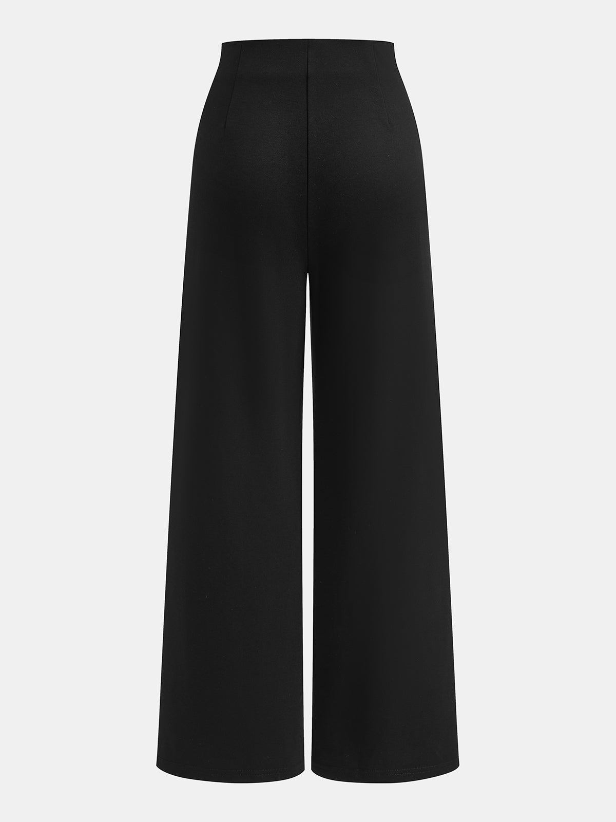 Eleganckie spodnie damskie szerokie nogawki z ozdobnymi guzikami