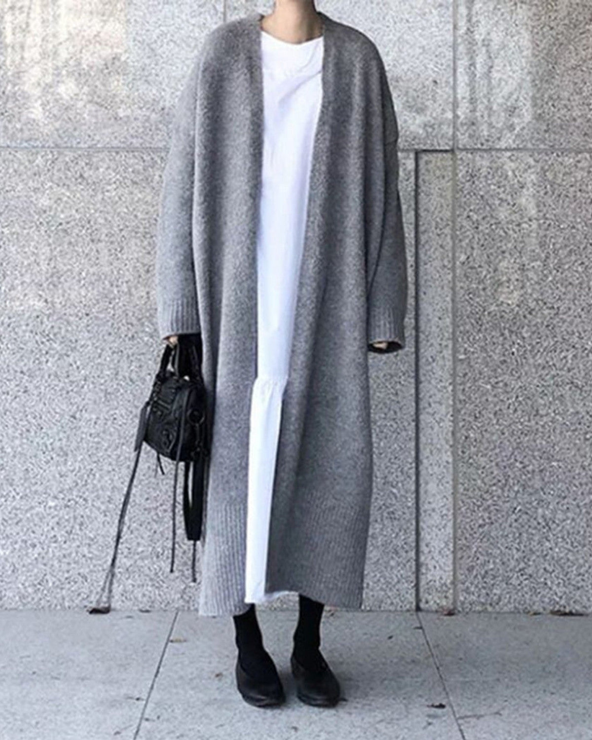 Długi Kardigan Maxi bez Zapięcia – Minimalistyczny i Elegancki