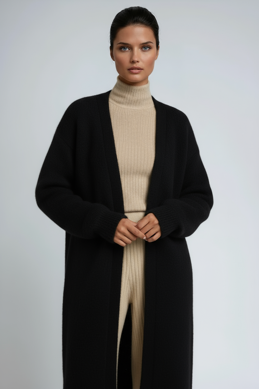 Damski Długi Kardigan Dzianinowy Oversize Elegancki