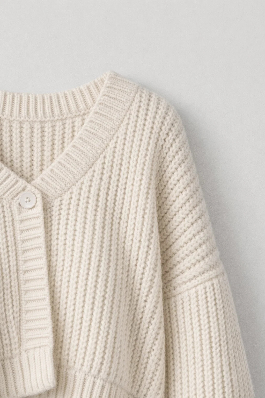 Damski Oversize Sweter Dzianinowy V Neck Miękki Casual