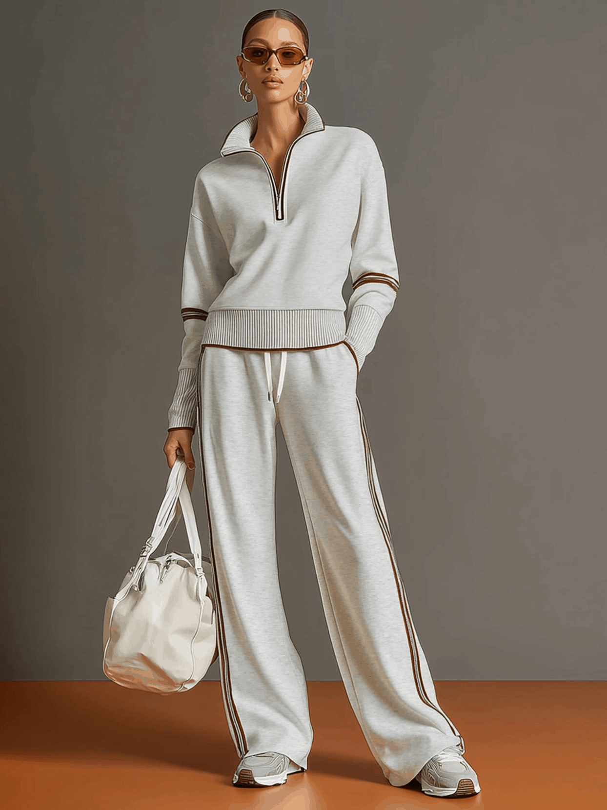 Damski komplet dresowy elegancki wygodny stylowy casual