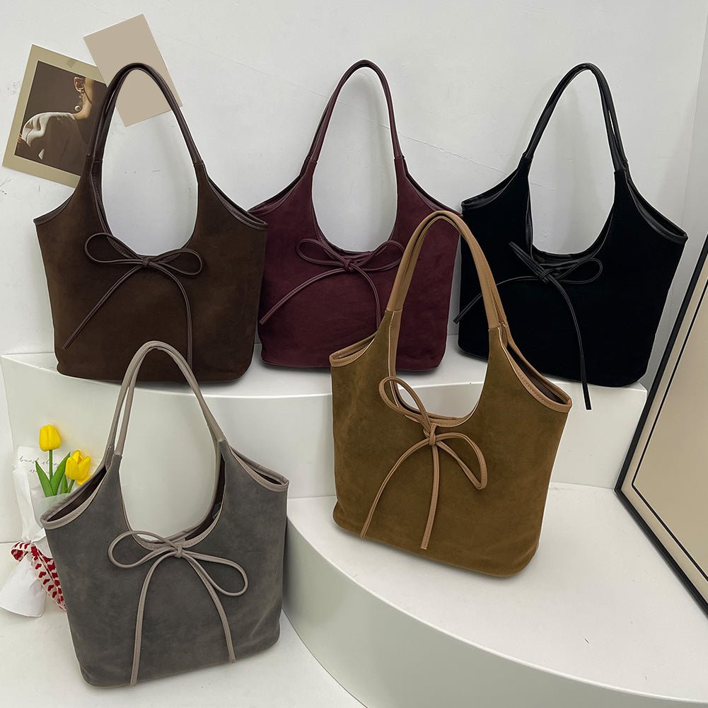 Elegancka Torebka Damska Hobo z Kokardką Minimalistyczna
