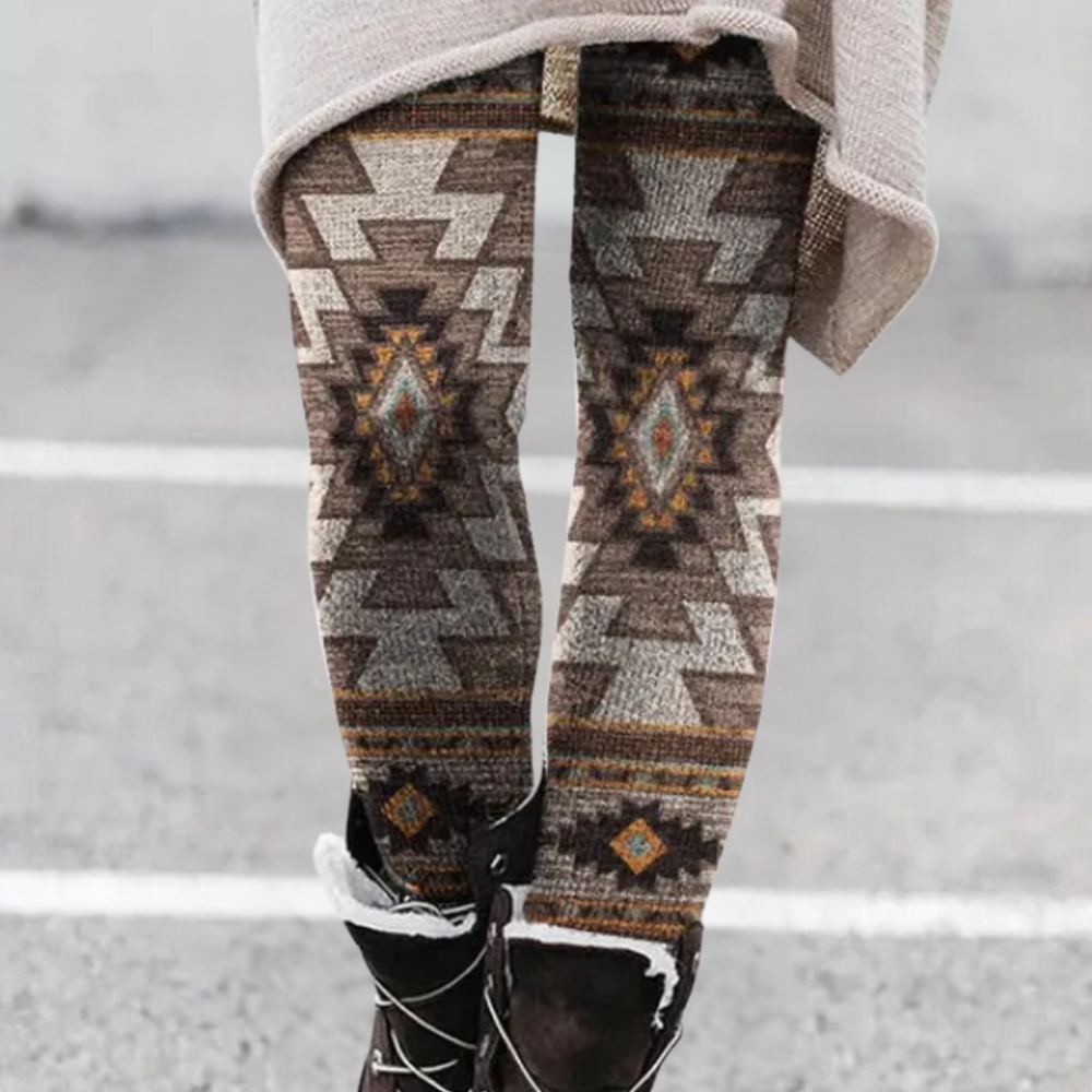 Legginsy Boho z Azteckim Wzorem