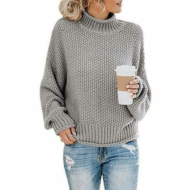 Gruby Sweter Damski o Luźnym Kroju