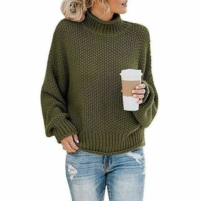 Gruby Sweter Damski o Luźnym Kroju