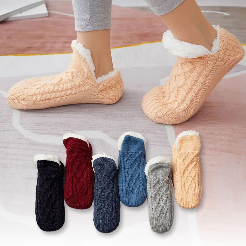 Ocieplane Kapcie Damskie Skarpetowe na Chłodne Dni