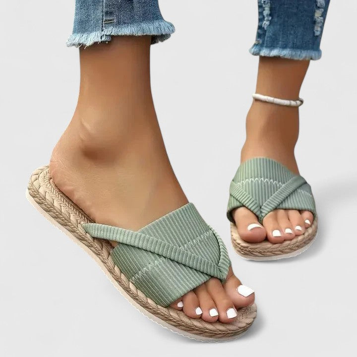 Damskie Klapki Boho Plecione Letnie Casual