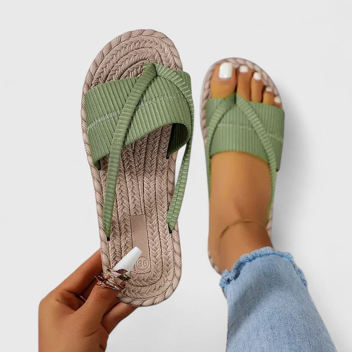 Damskie Klapki Boho Plecione Letnie Casual