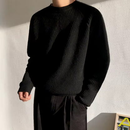 Męski Sweter Oversize Dzianinowy Komfortowy Styl