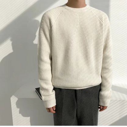 Męski Sweter Oversize Dzianinowy Komfortowy Styl