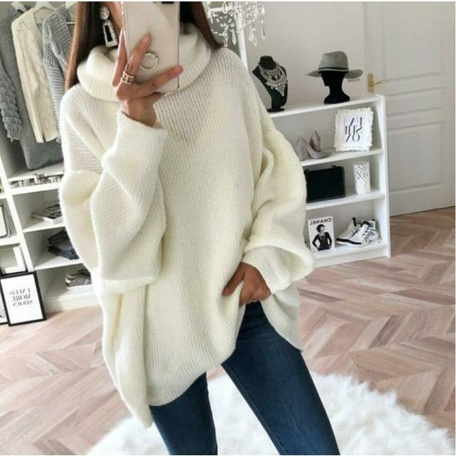 Luźny Sweter Damski Oversize o Miękkim Kroju