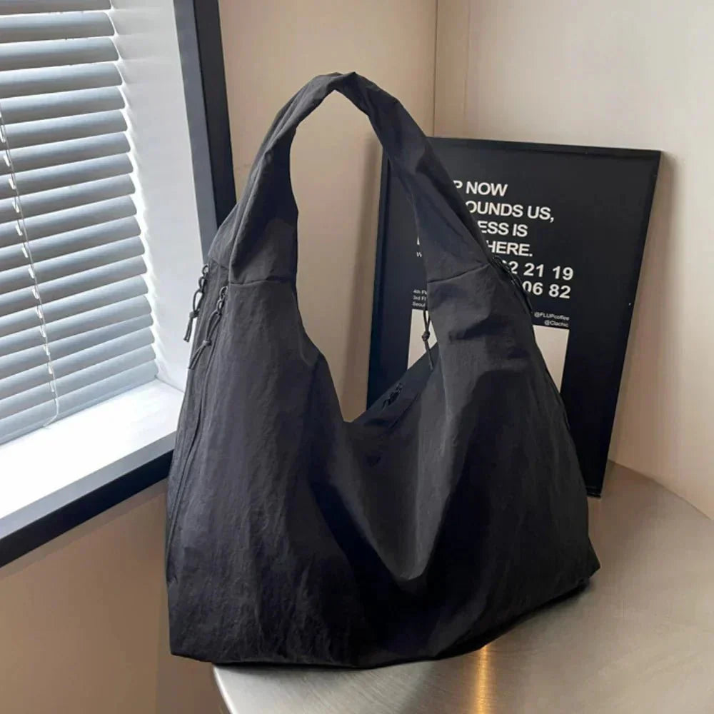 Duża Torebka Damska Hobo Casual Materiałowa