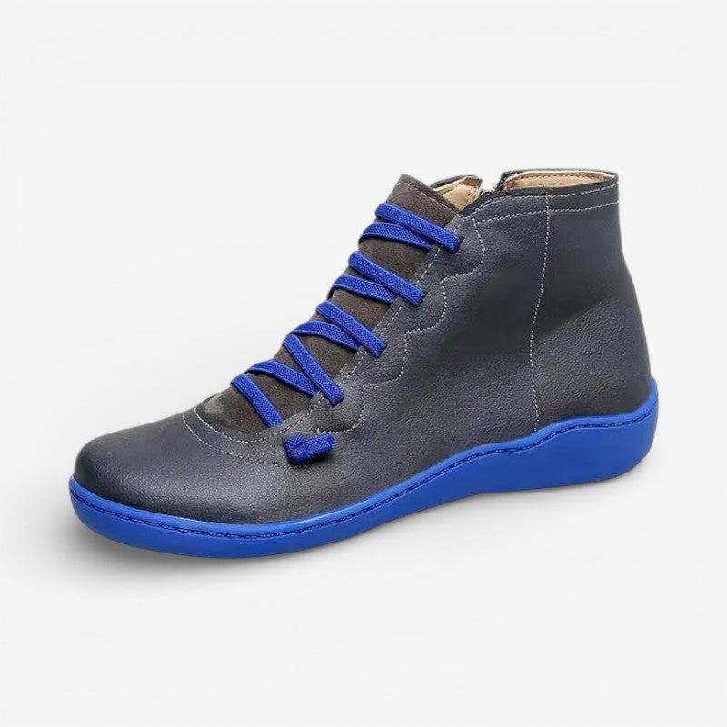 Damskie Skórzane Botki Sznurowane – Wygodne Buty Casual