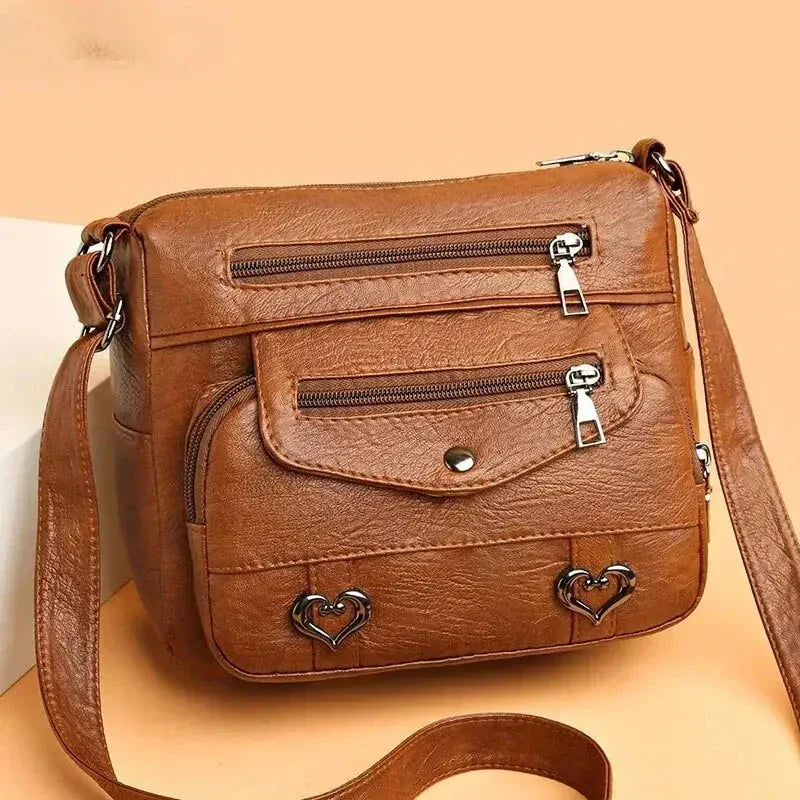 Torebka Damska Crossbody Vintage z Kieszeniami Stylowa